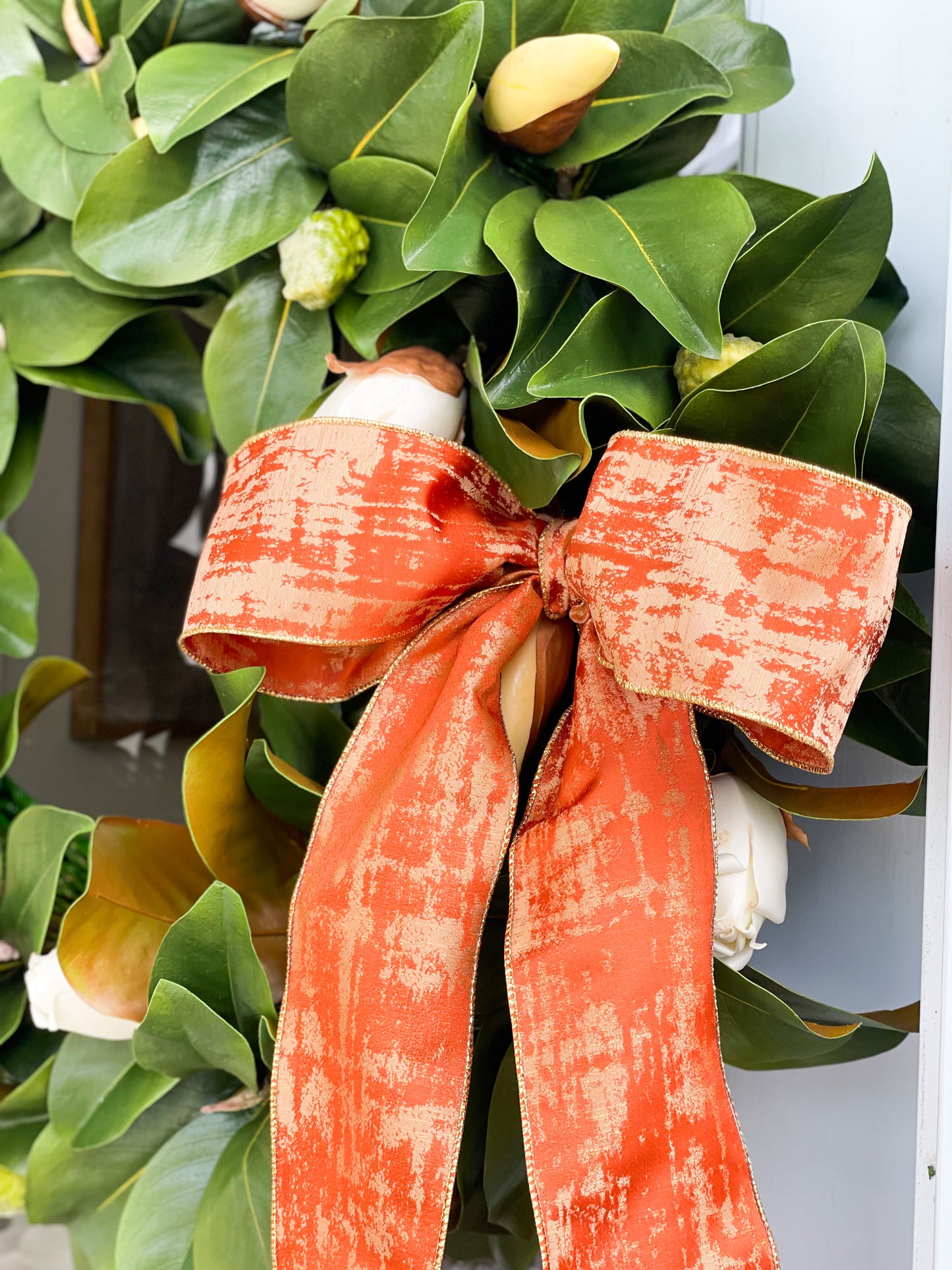 Orange Jacquard Abstract Gold