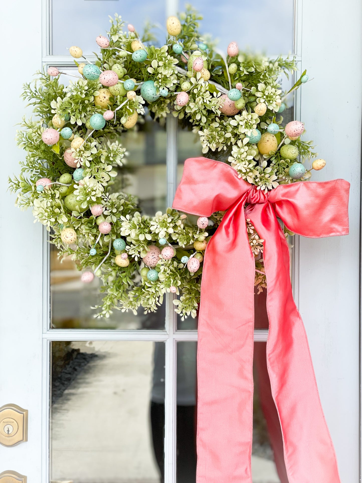 Cream And Green Boxwood Wreath