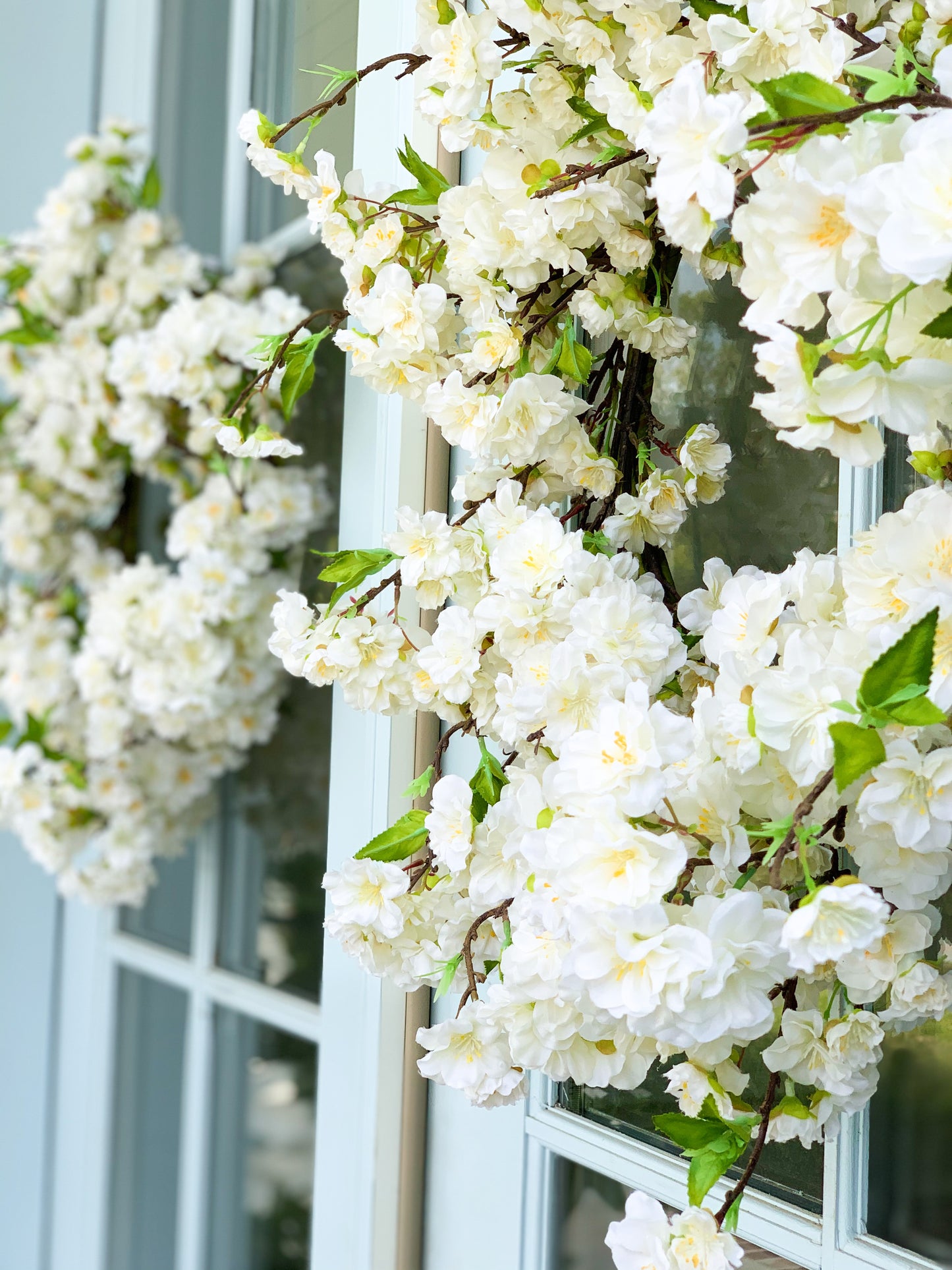 White Sweet Cherry Blossom Wreath