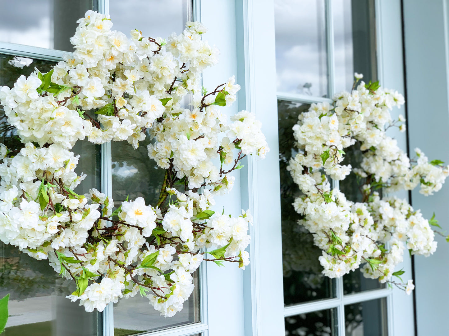 White Sweet Cherry Blossom Wreath