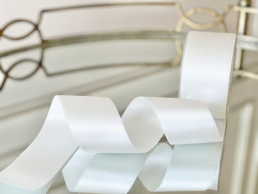Bridal White Swiss Satin Double Face Ribbon