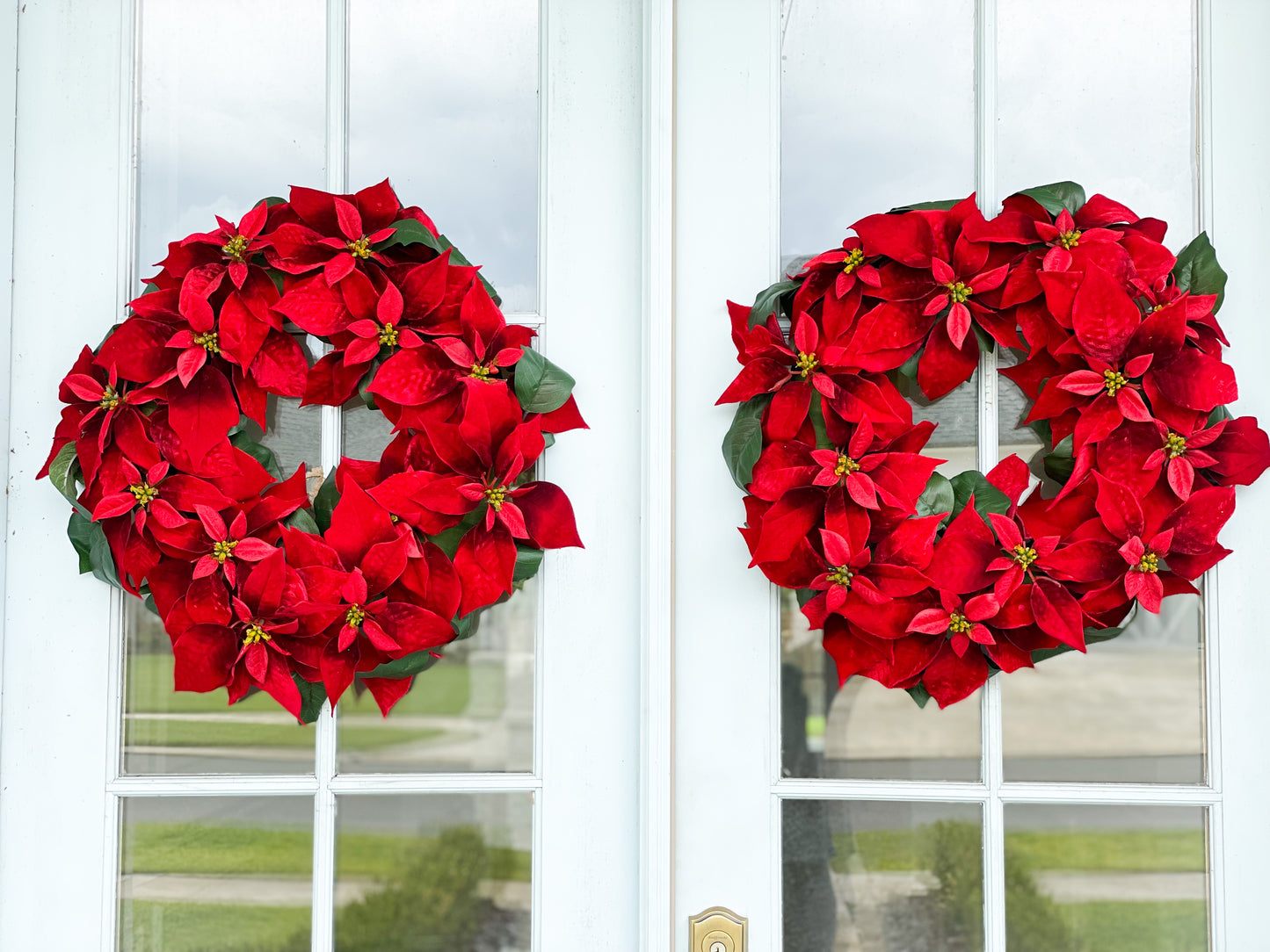 Red Velvet Poinsettia Wreath
