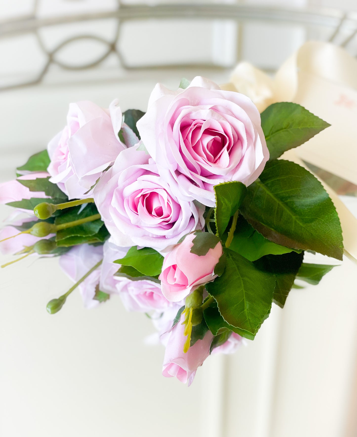 Lavender Rose Bundle With Satin Bow And Dance Card