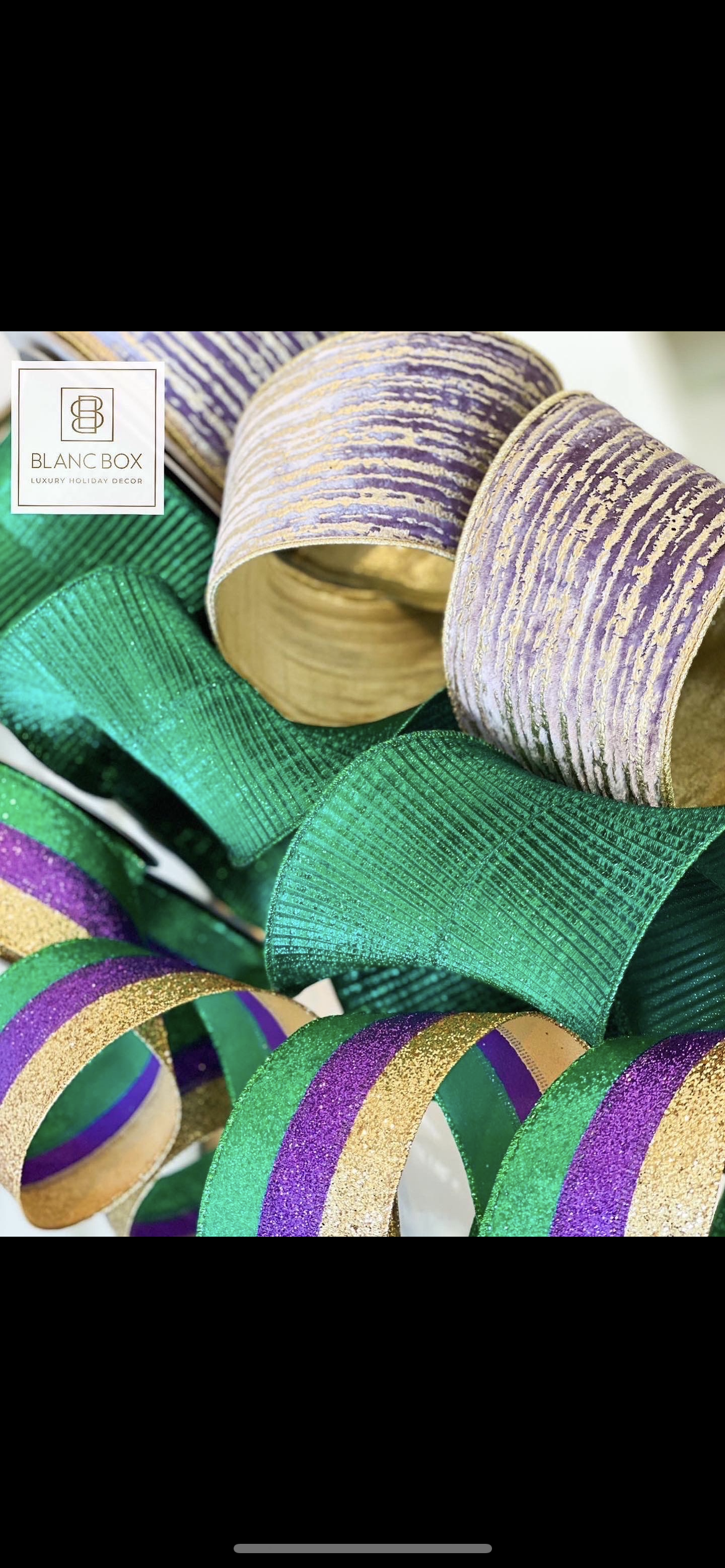 Mardi Gras Glitter Stripe Ribbon