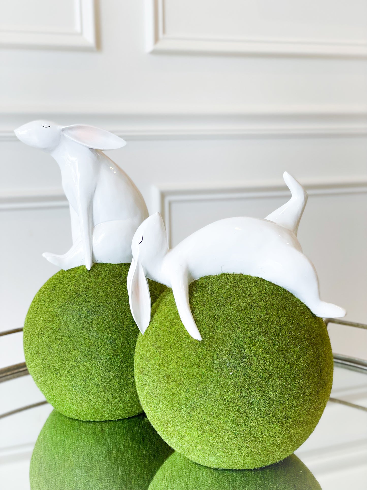 Bunny Sitting On Moss Ball