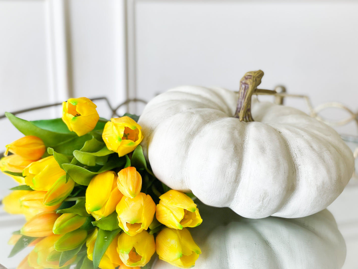 Cream And Grey Pumpkin