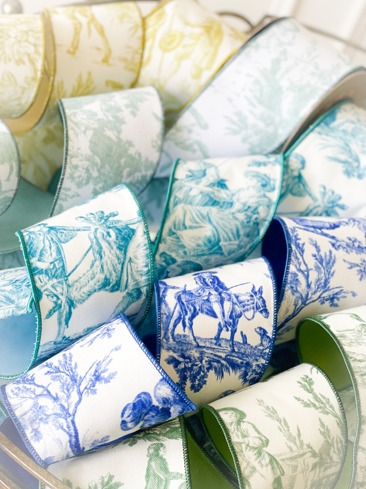Aqua Toile Ribbon