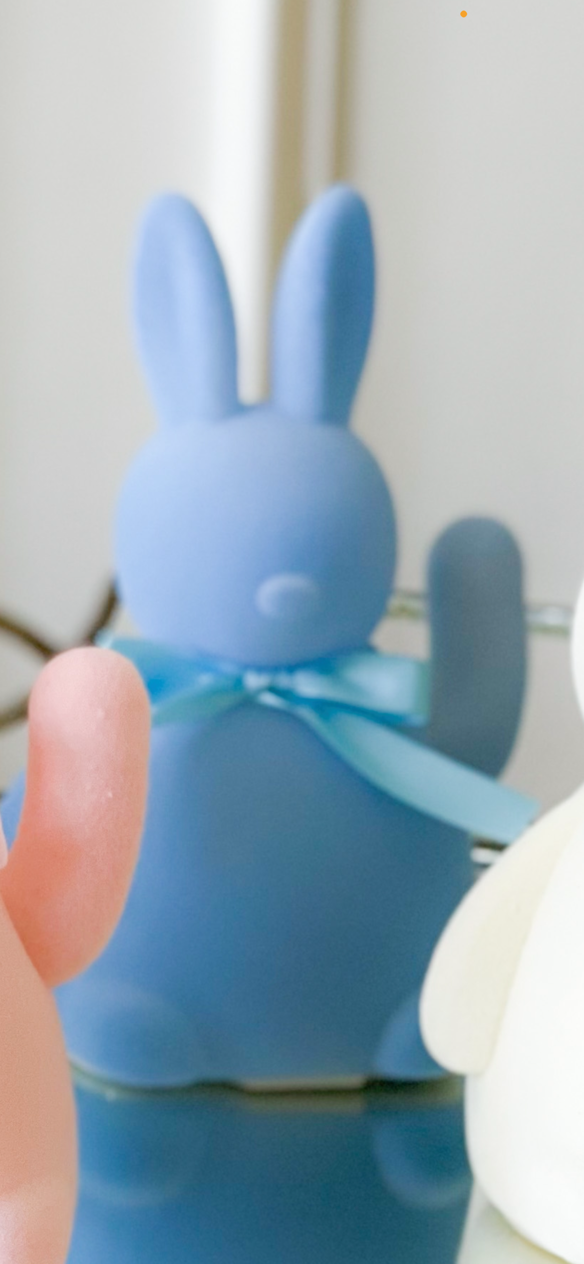 Flocked Waving Bunny