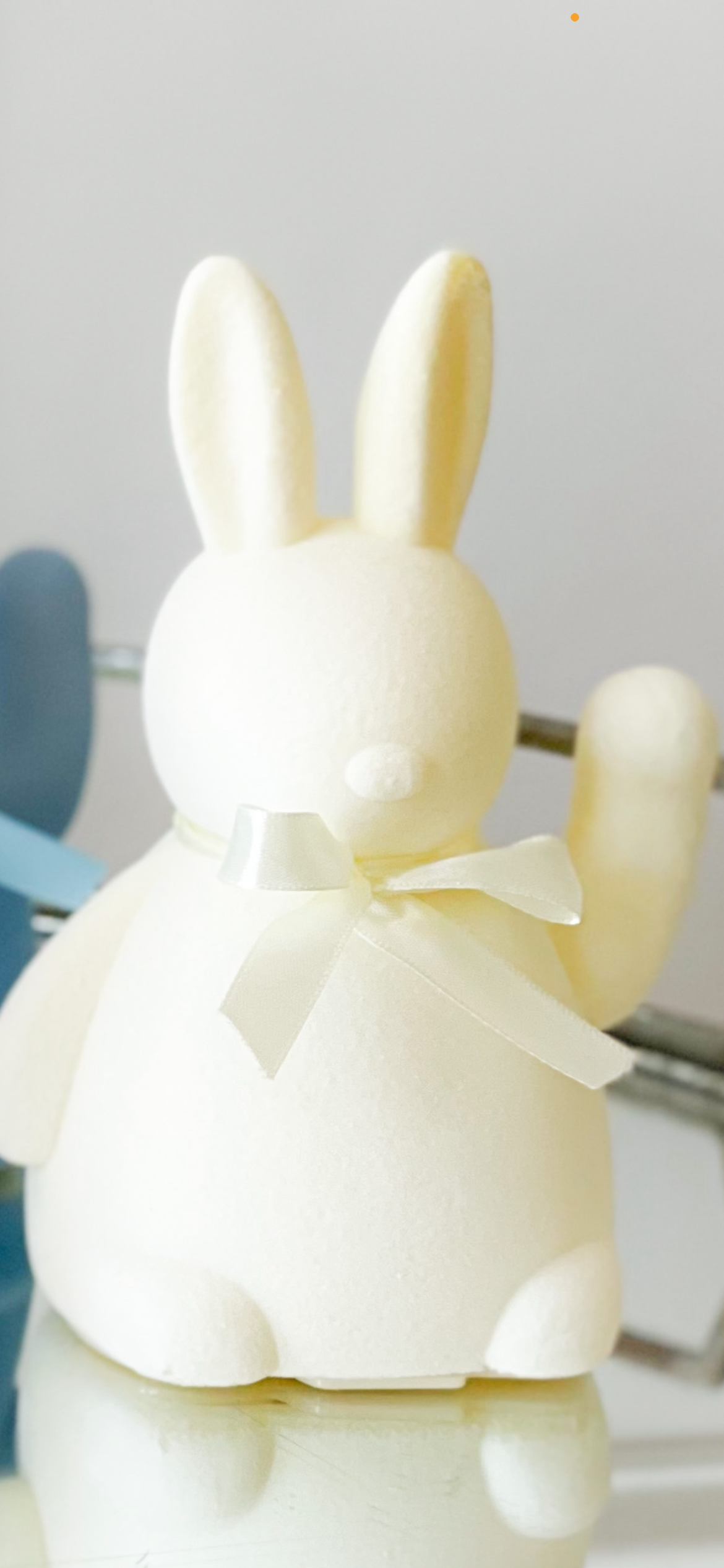 Flocked Waving Bunny