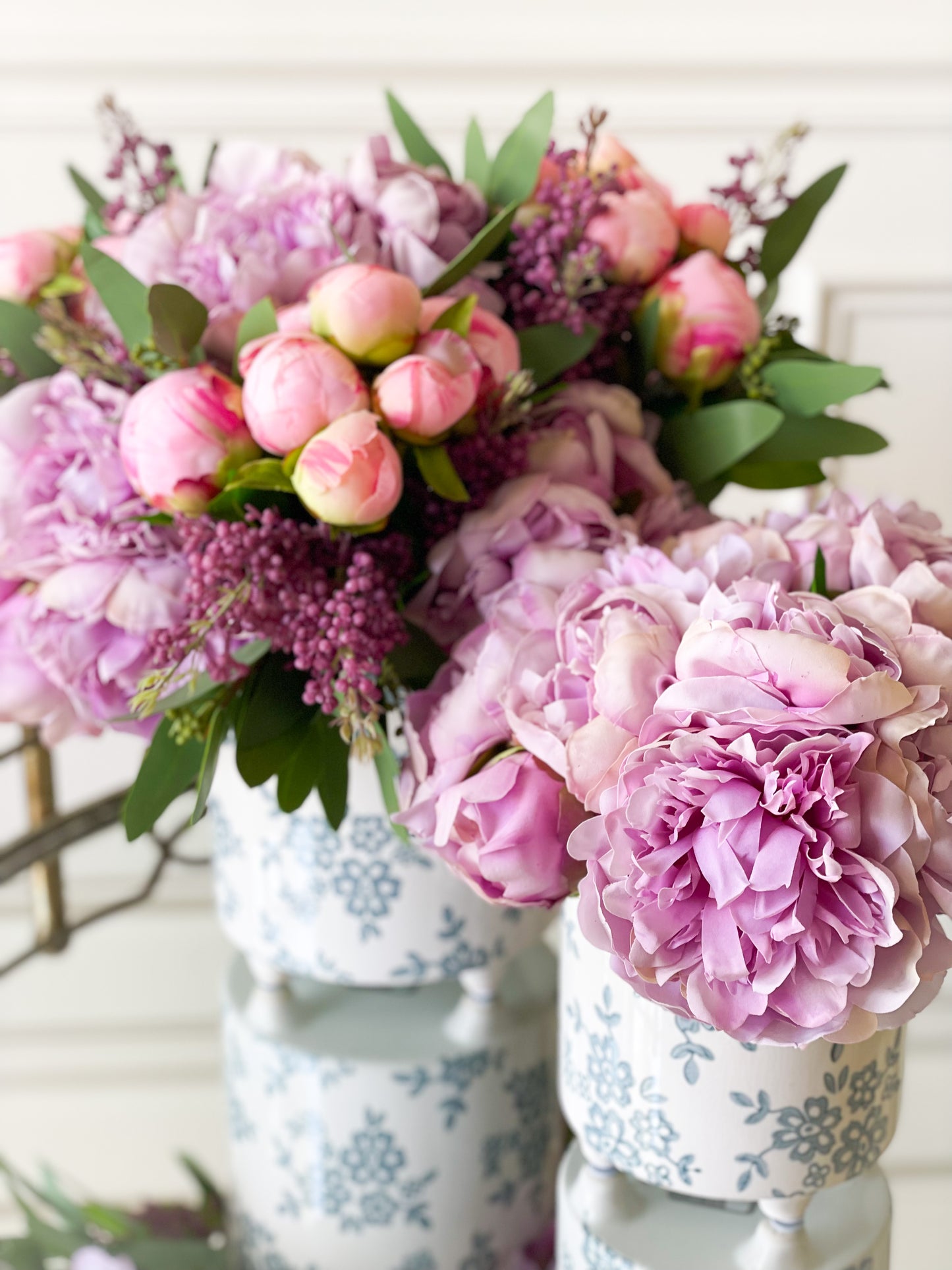 Blue And White Floral Vase
