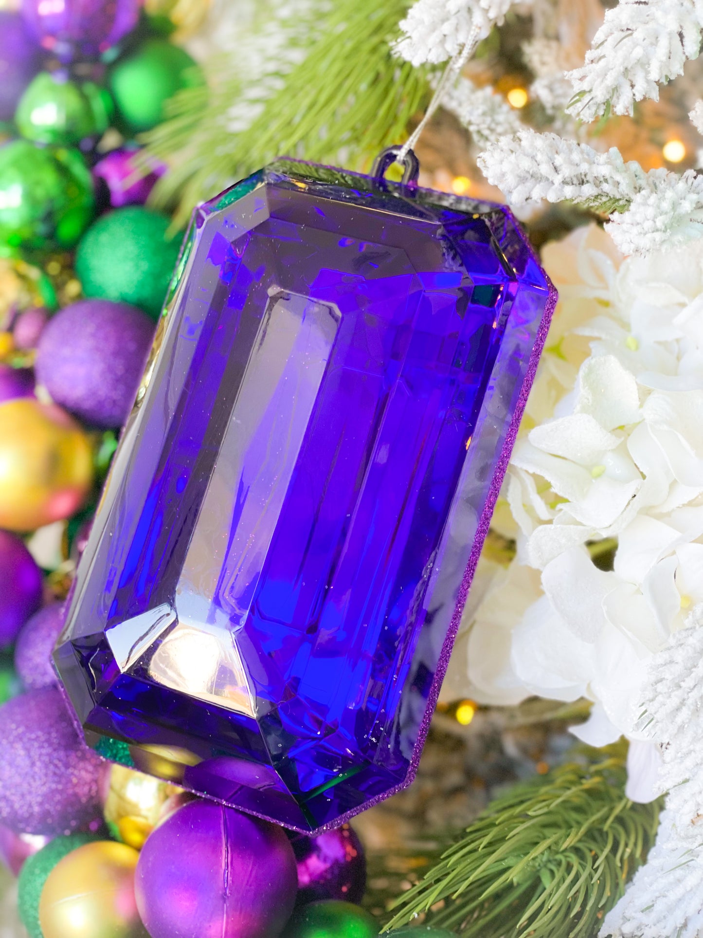 Set Of Three Rectangle Mardi Gras Jewel