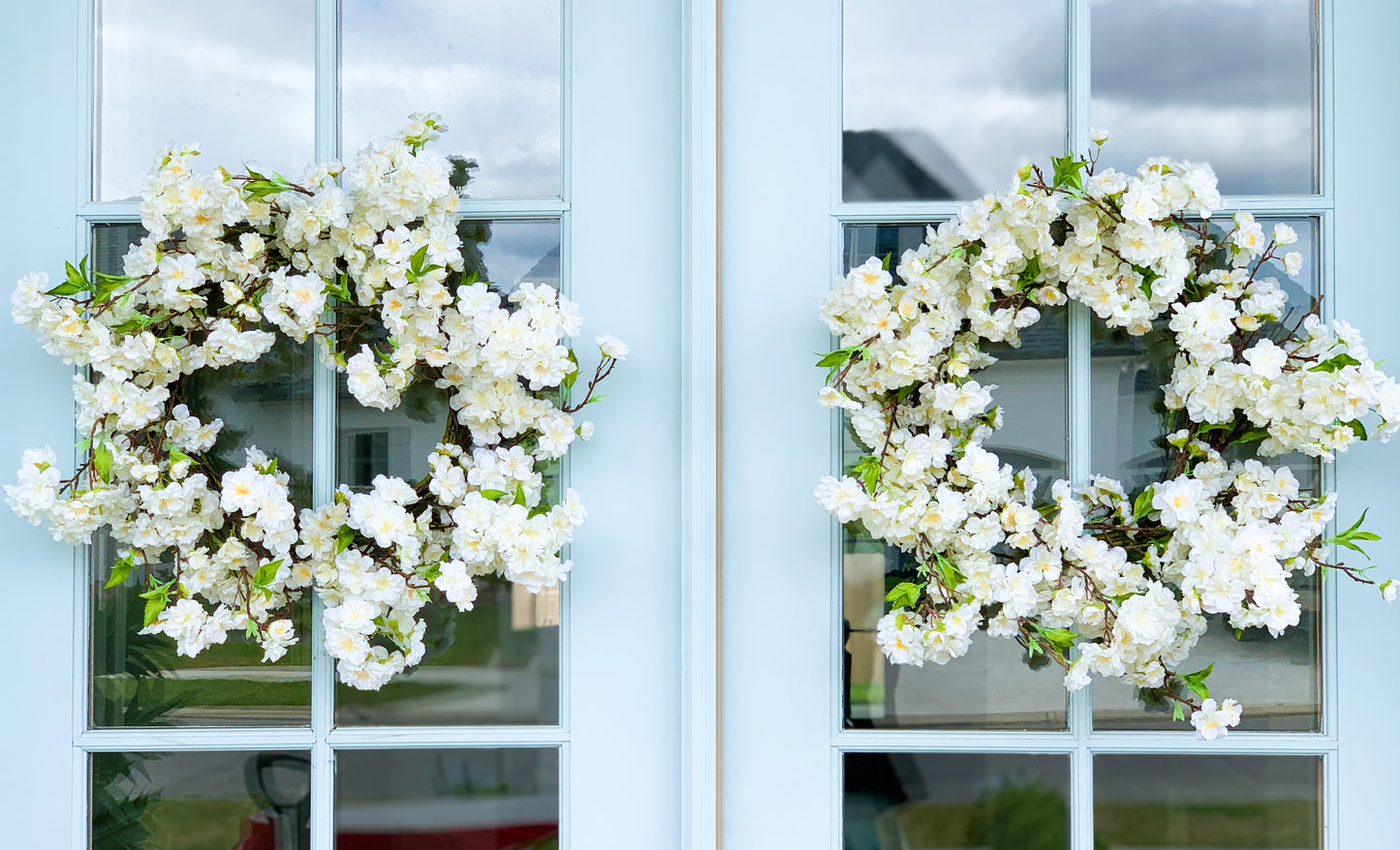 White Sweet Cherry Blossom Wreath