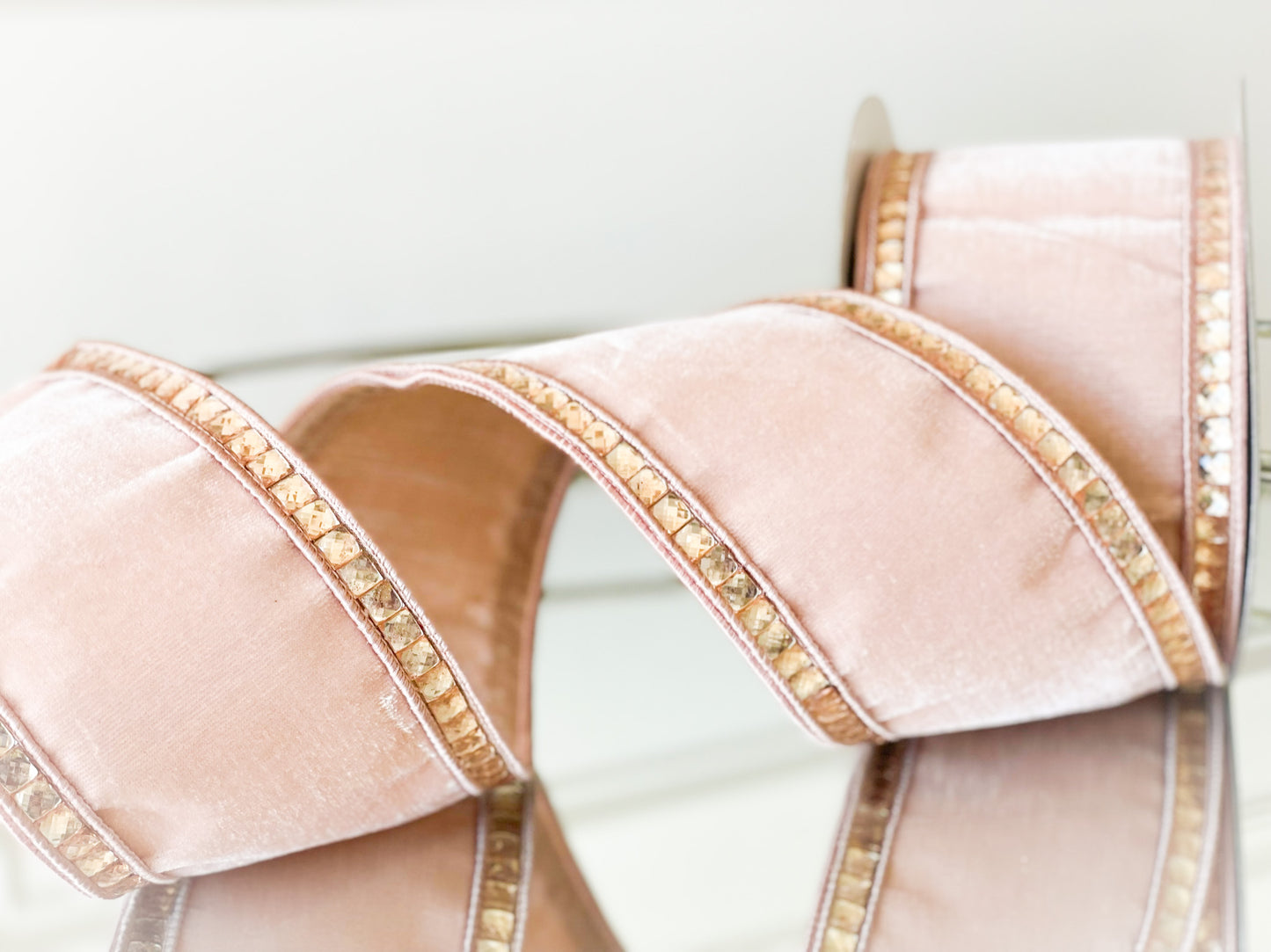 Blush Velvet With Jewel Edge