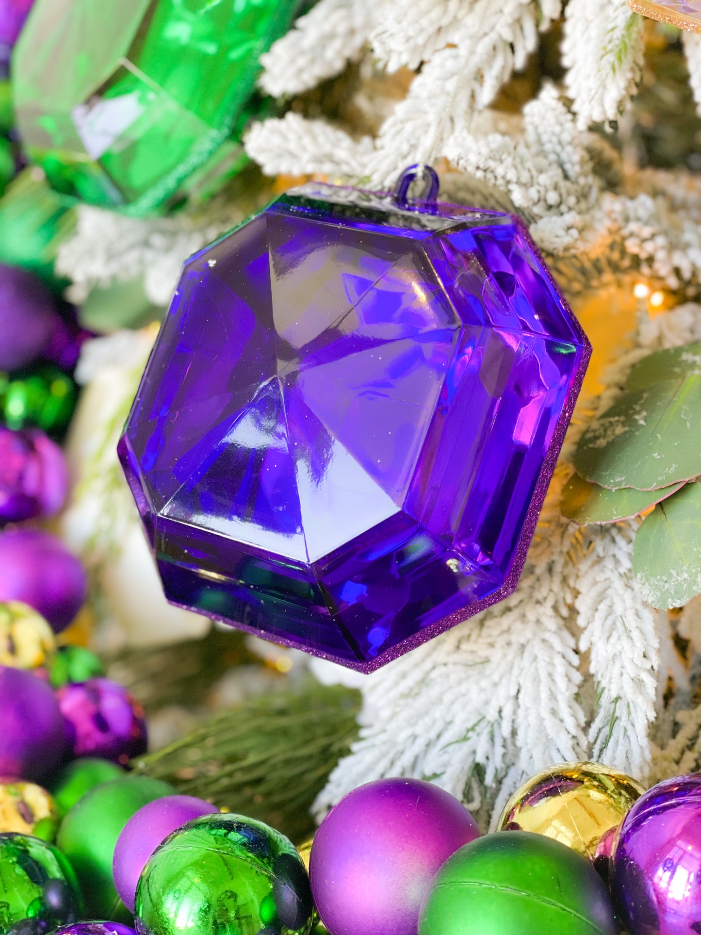 Set Of Three Octagon Mardi Gras Jewel