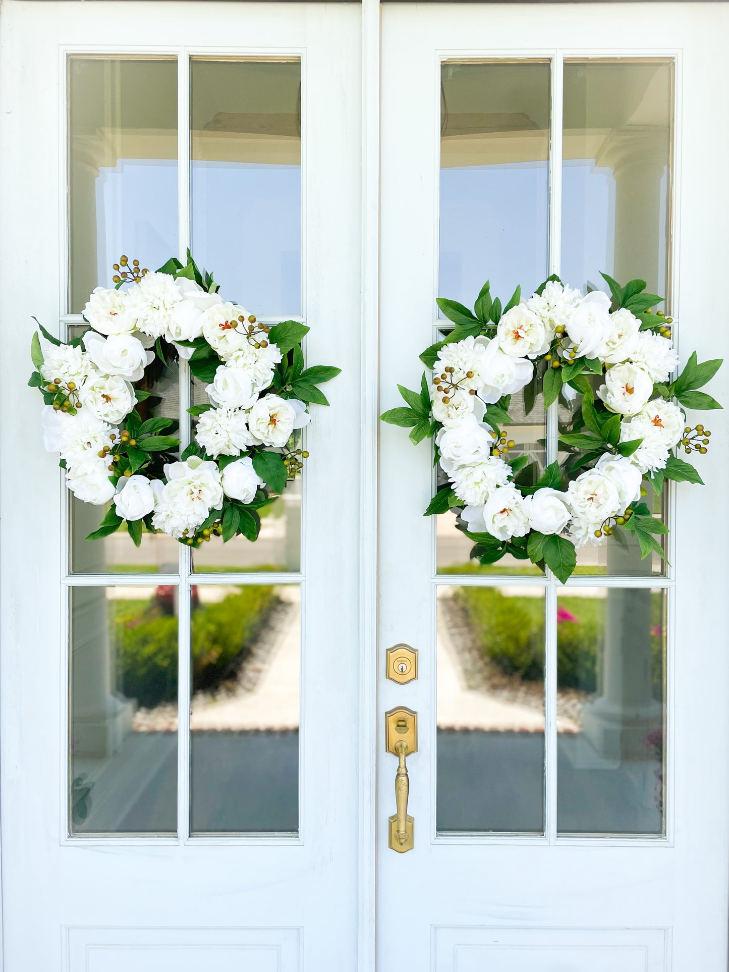 Cream Peony Wreath