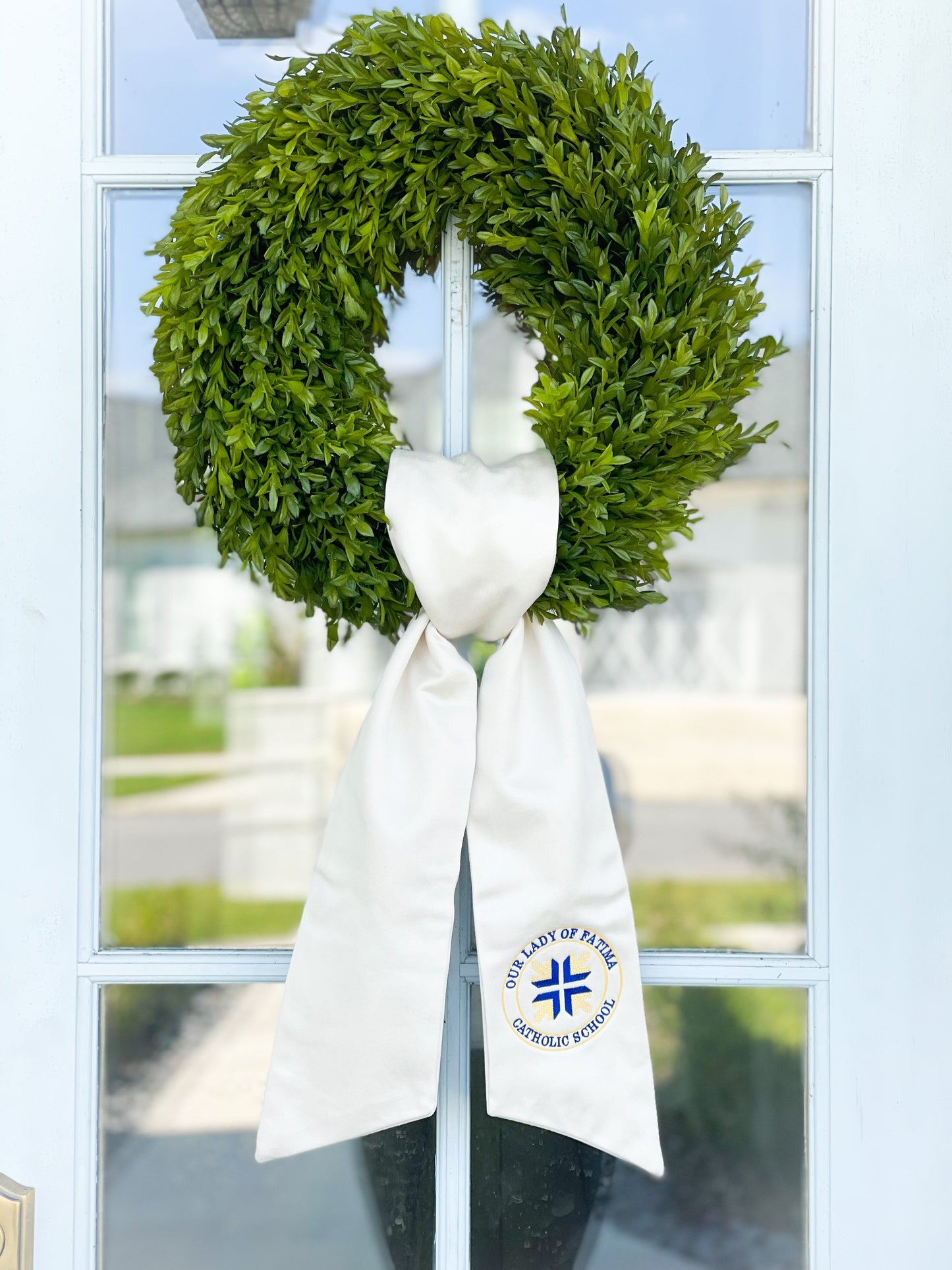 OLF 14” Round Tea Leaf Wreath With Sash