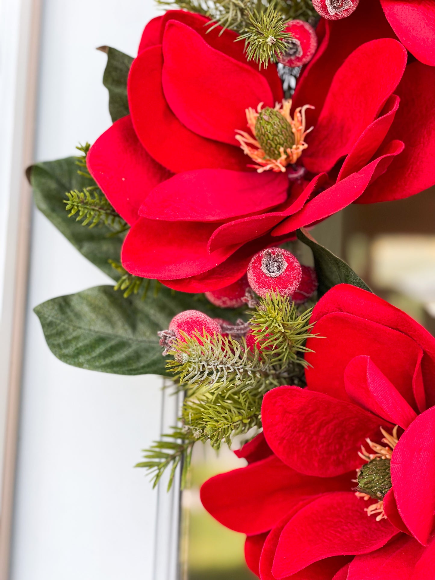 Red Velvet Magnolia Wreath