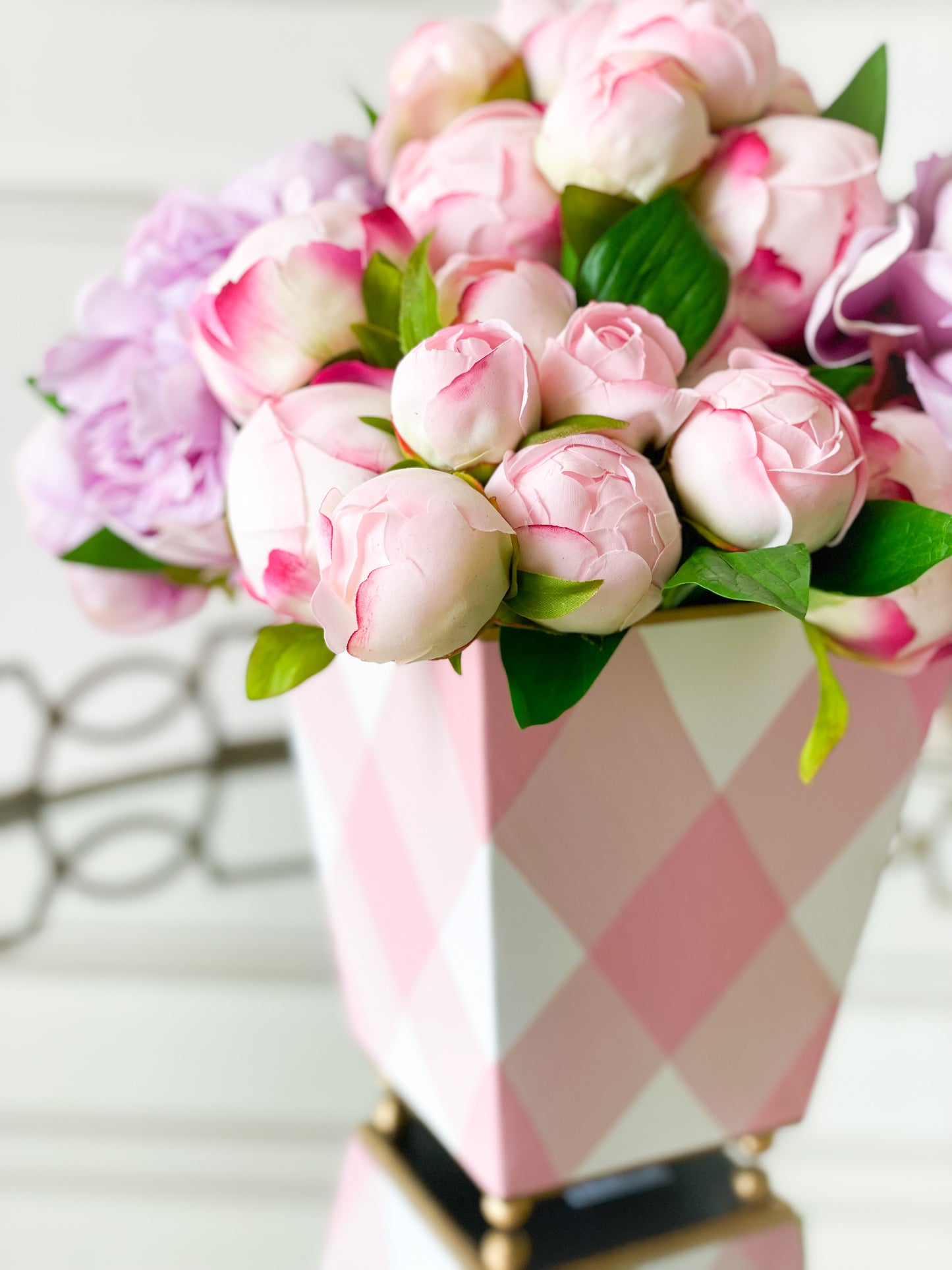 Pink Check Cachepot