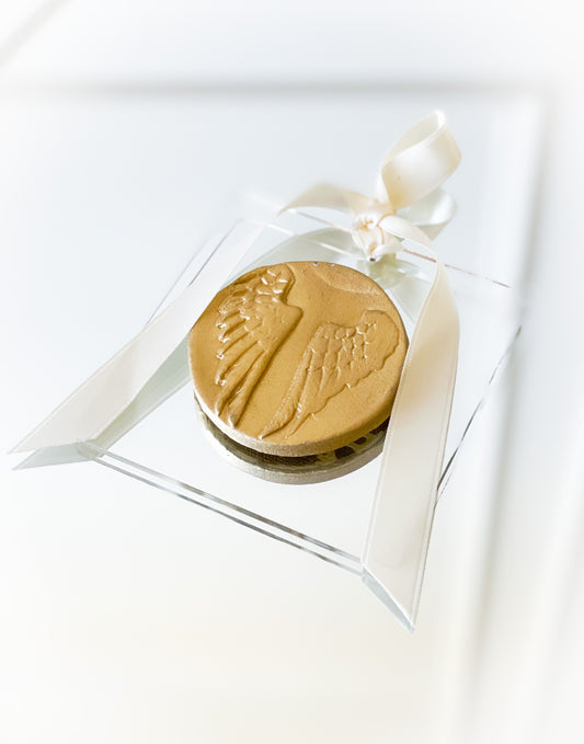 Angel Wings Intaglio Ornament With Acrylic Back