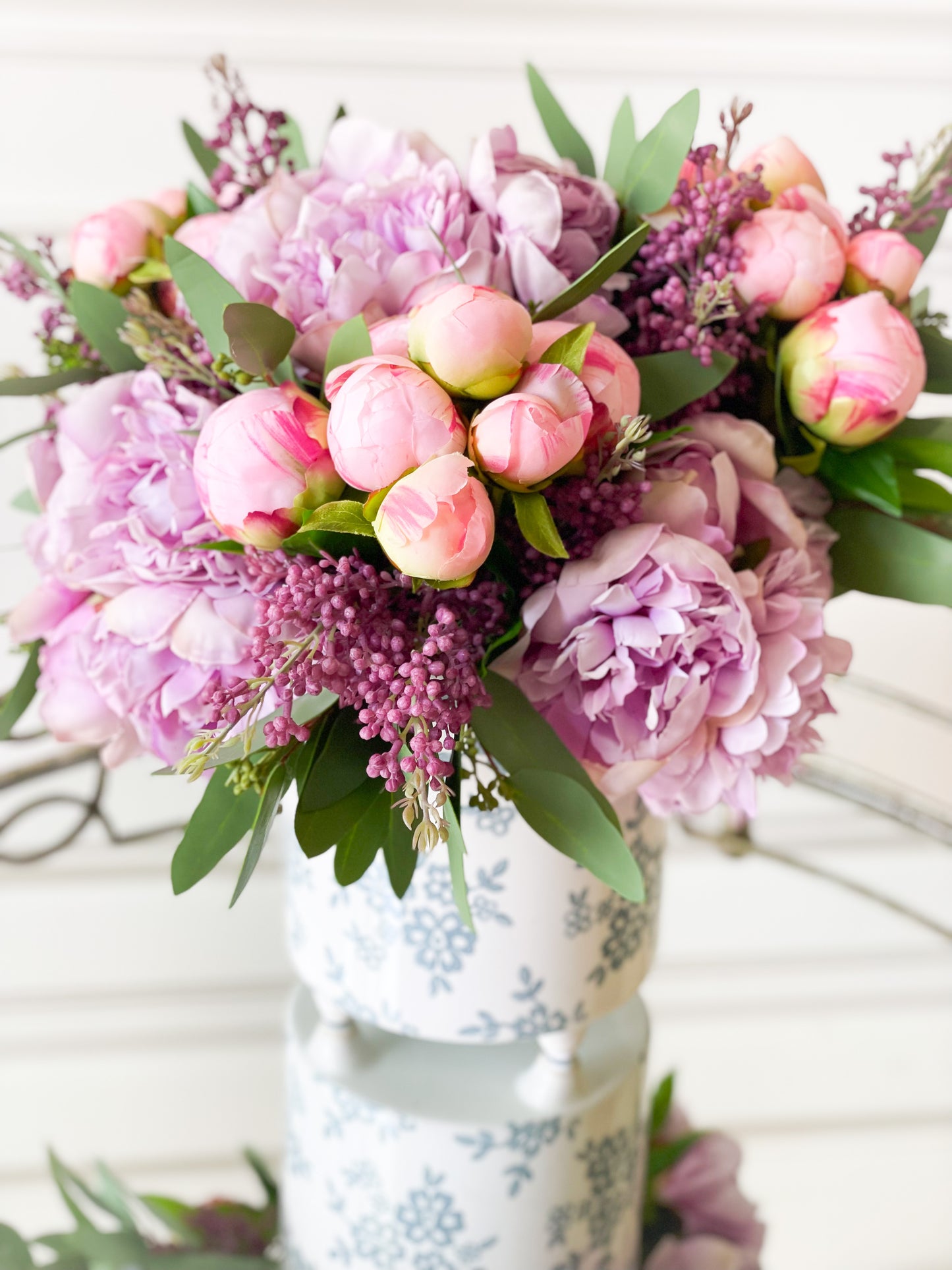 Blue And White Floral Vase