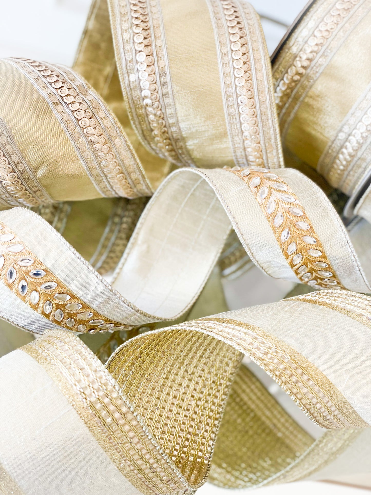 Gold/Platinum Ribbon With Gold Braided