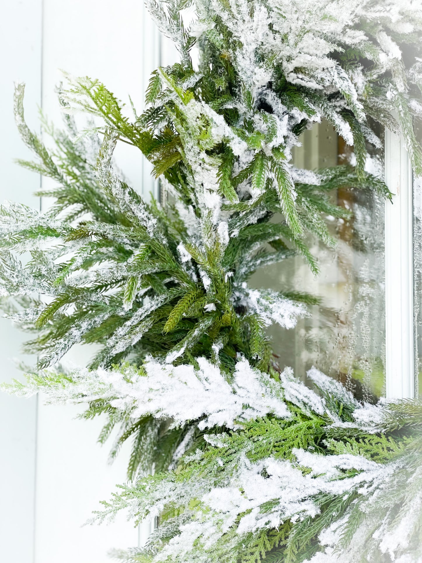 Real Touch Snow Dusted Cedar Wreath (Small)