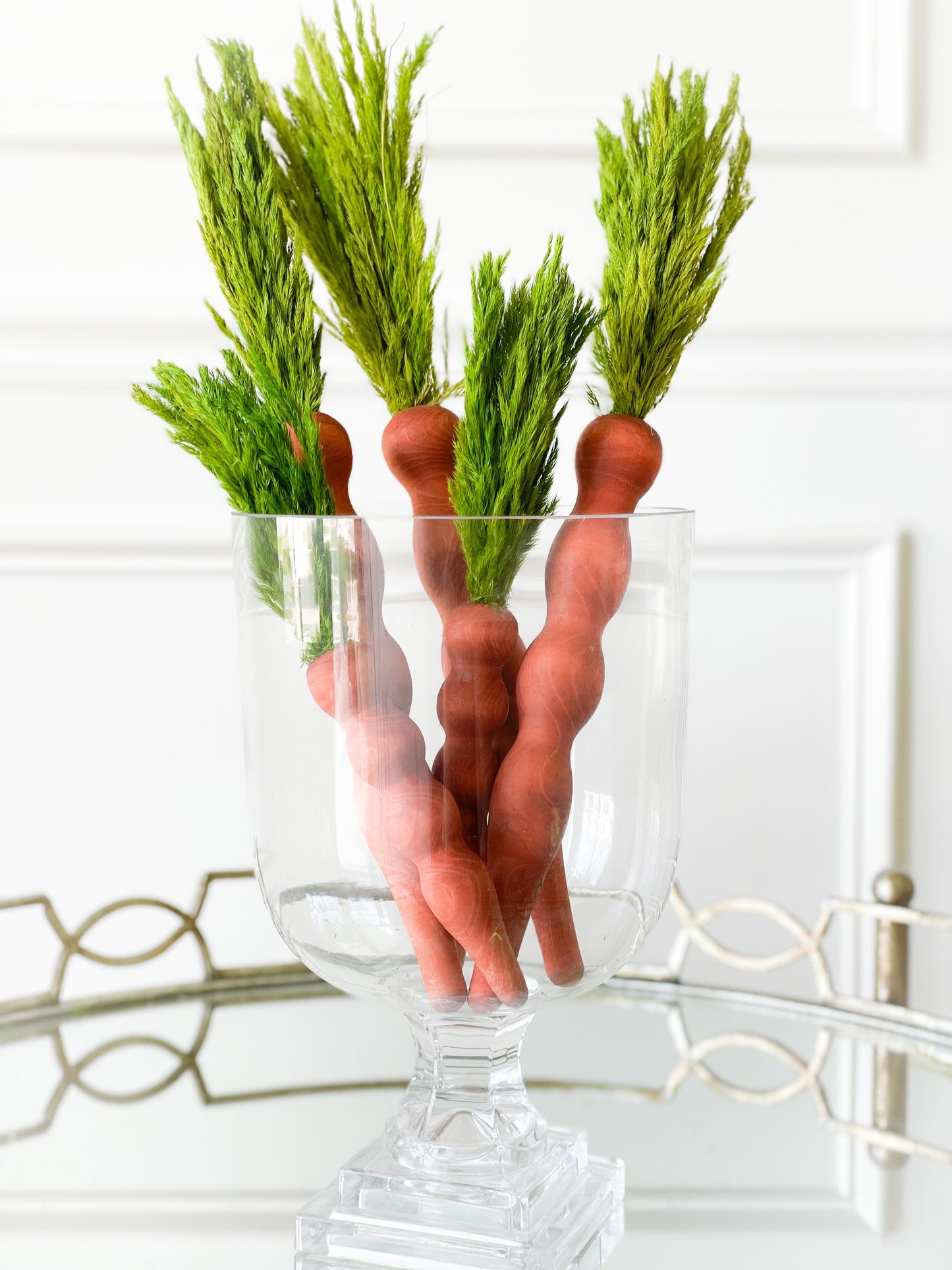Set Of Two Wood and Pampas Grass Carrots