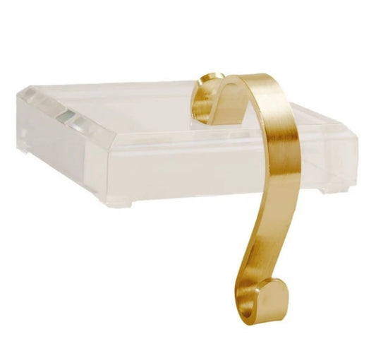 Acrylic Stocking Holder with Gold Hook