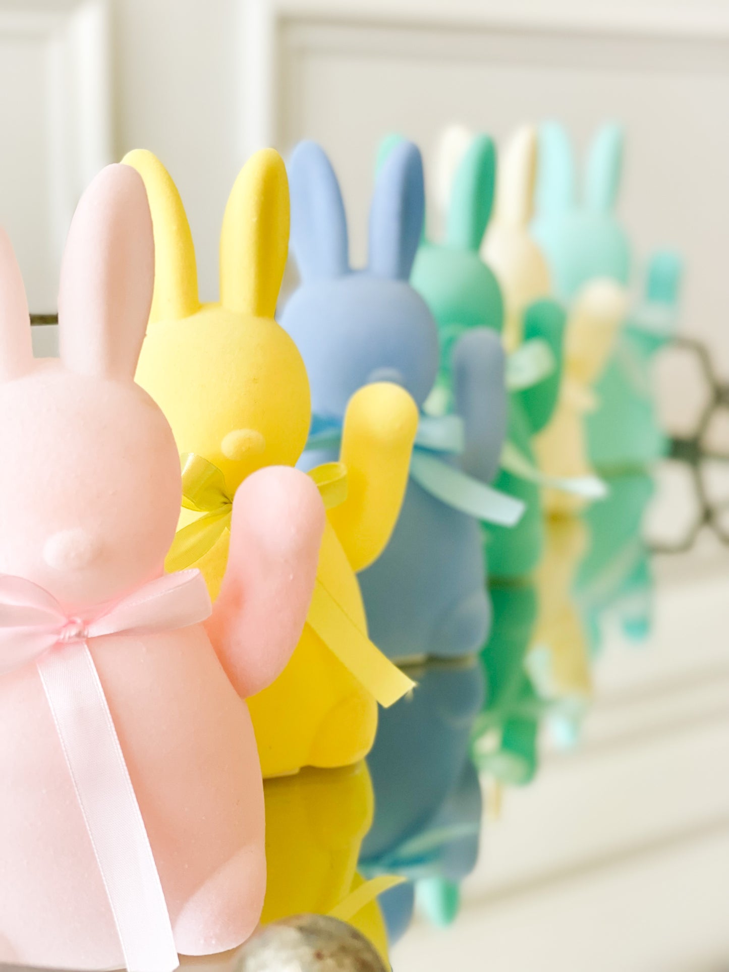 Flocked Waving Bunny