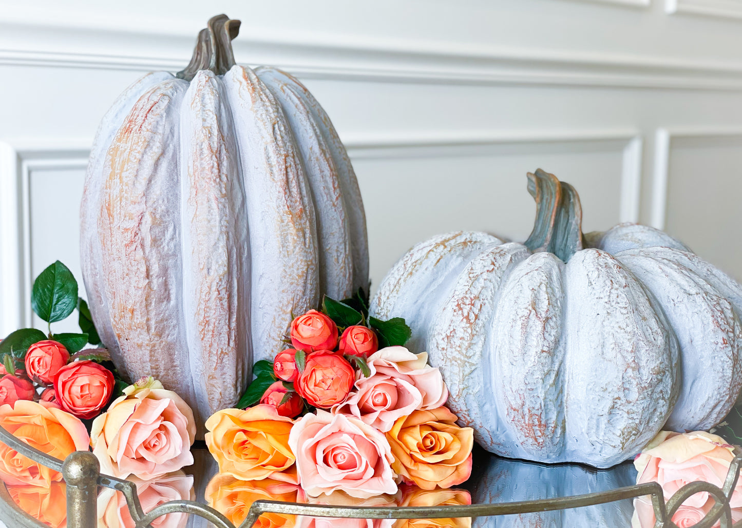 Grey Washed Wide Pumpkin