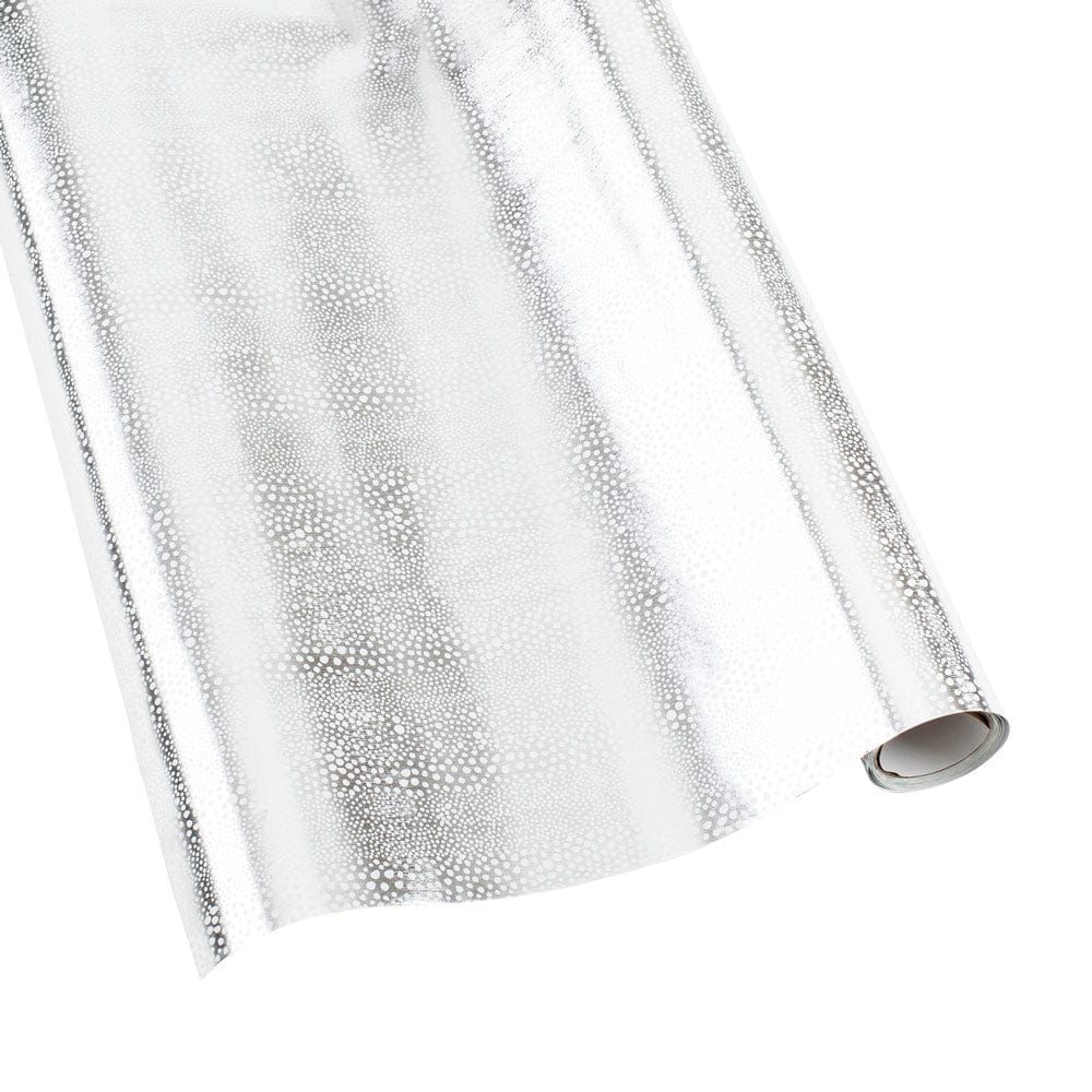 PEBBLE SILVER AND WHITE FOIL Wrapping Paper