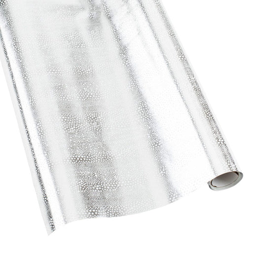 PEBBLE SILVER AND WHITE FOIL Wrapping Paper