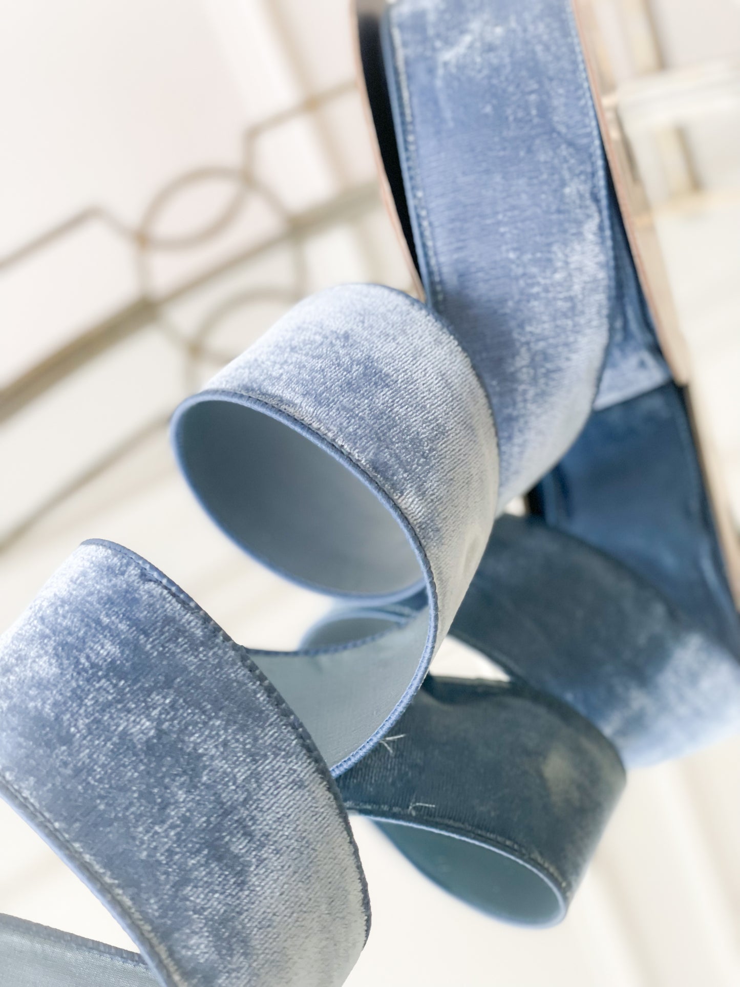Steel Blue Lush Velvet Ribbon