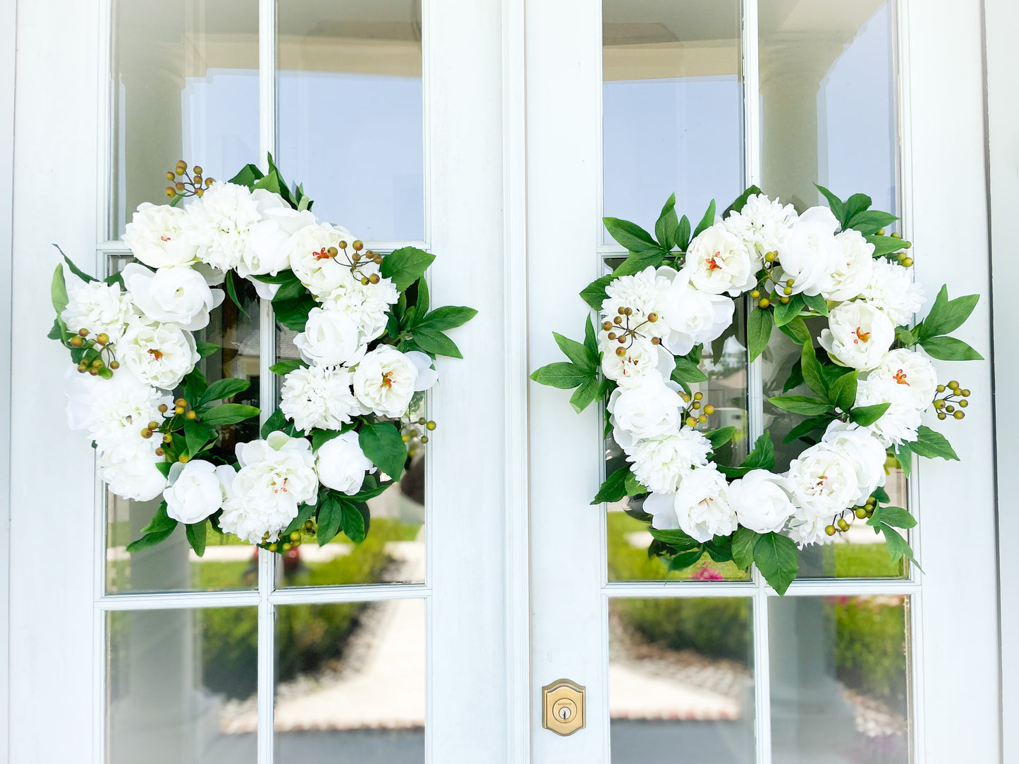 Cream Peony Wreath