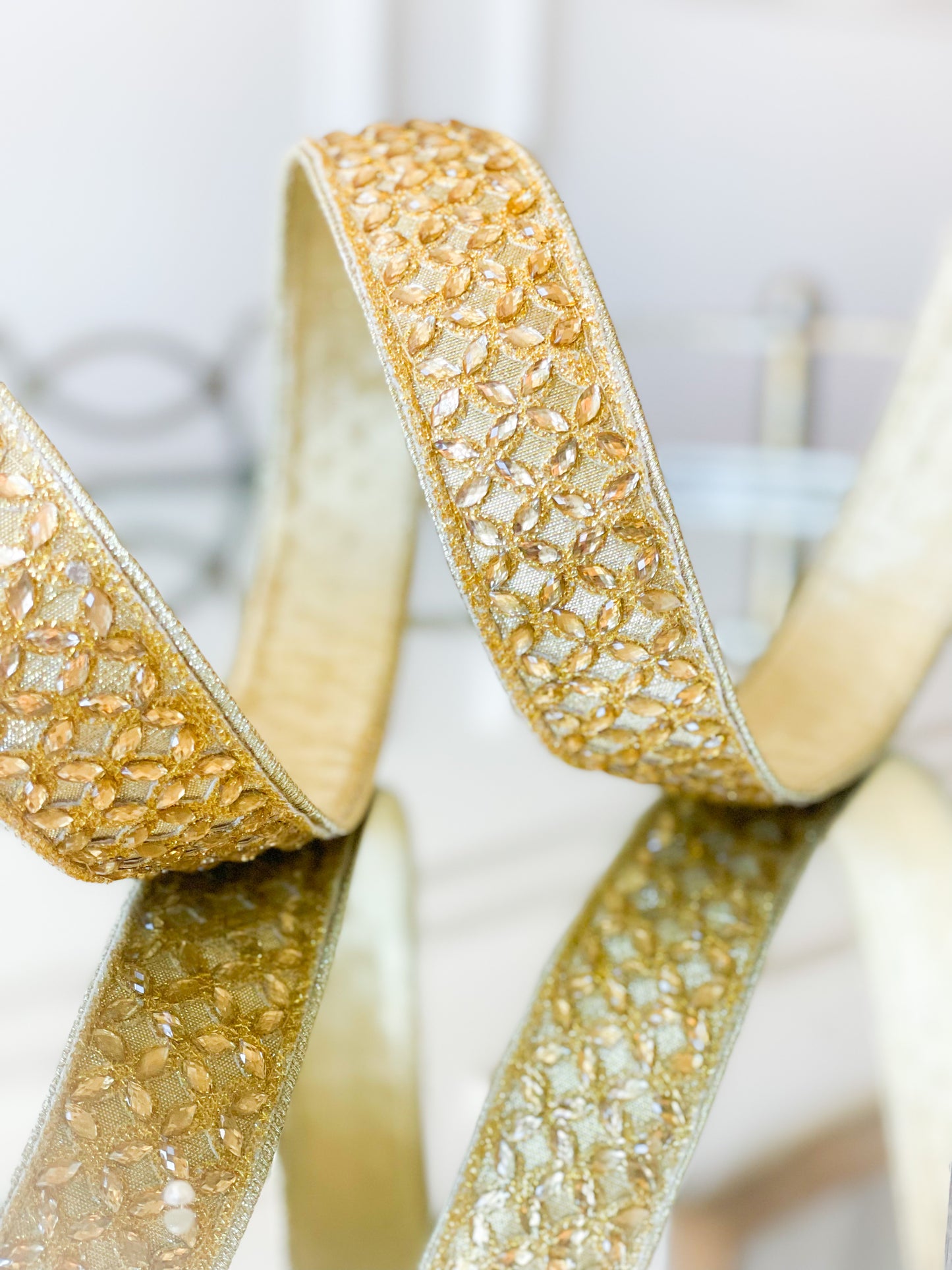 Gold Jewel Trellis Ribbon