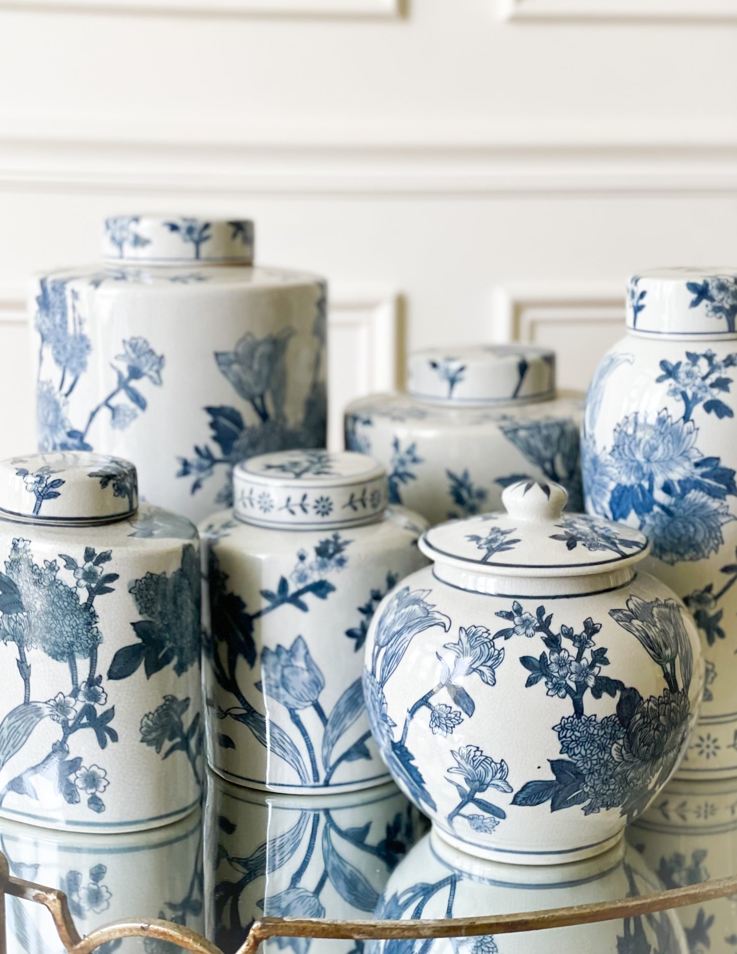 Japanese Blossom Blue And White Vase (Local Pickup Only)