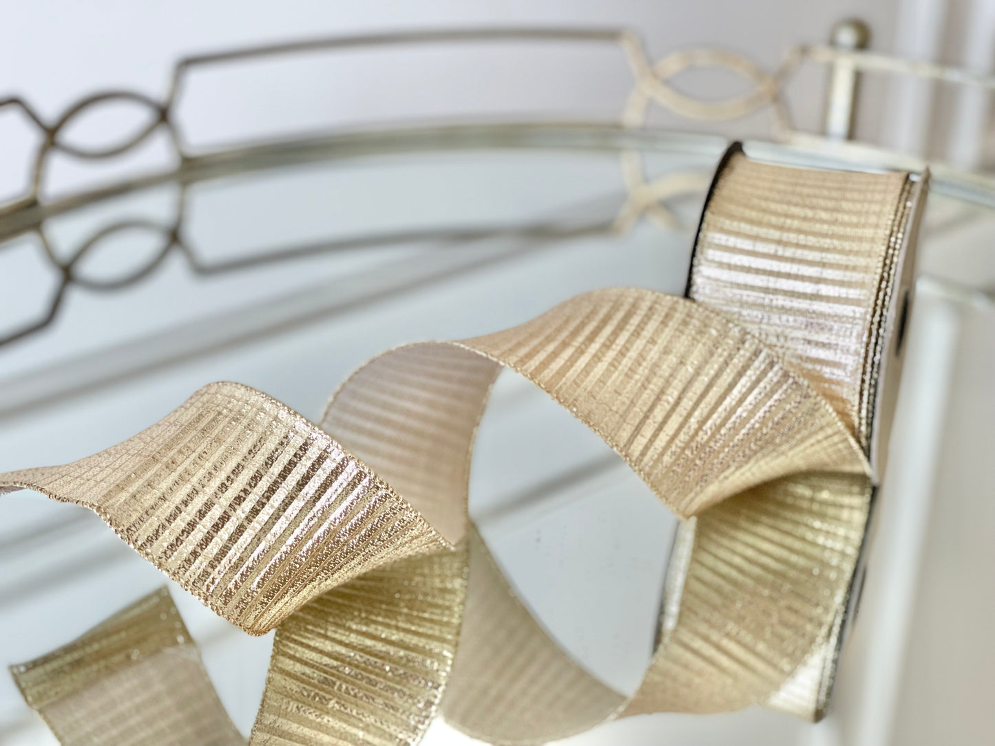 Gold Fluted Lame Ribbon