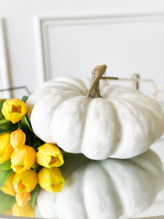 Cream And Grey Pumpkin