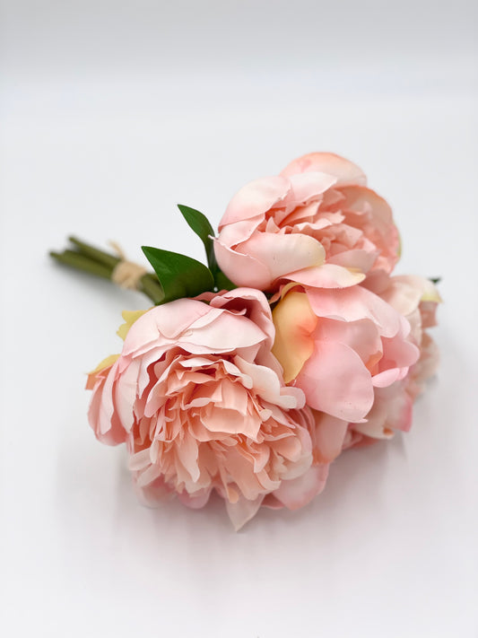 10” Light Coral Peony Bouquet