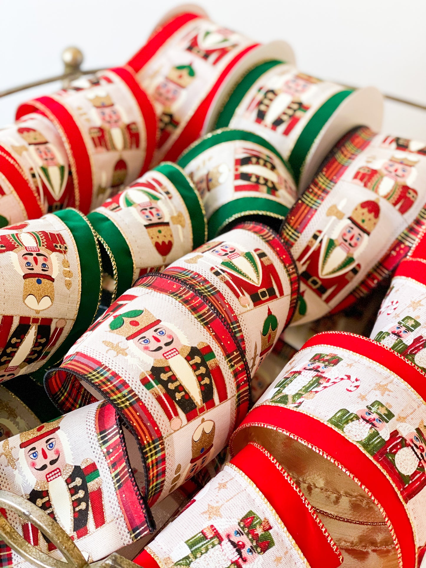 Vertical Nutcracker with Emerald Green Trim