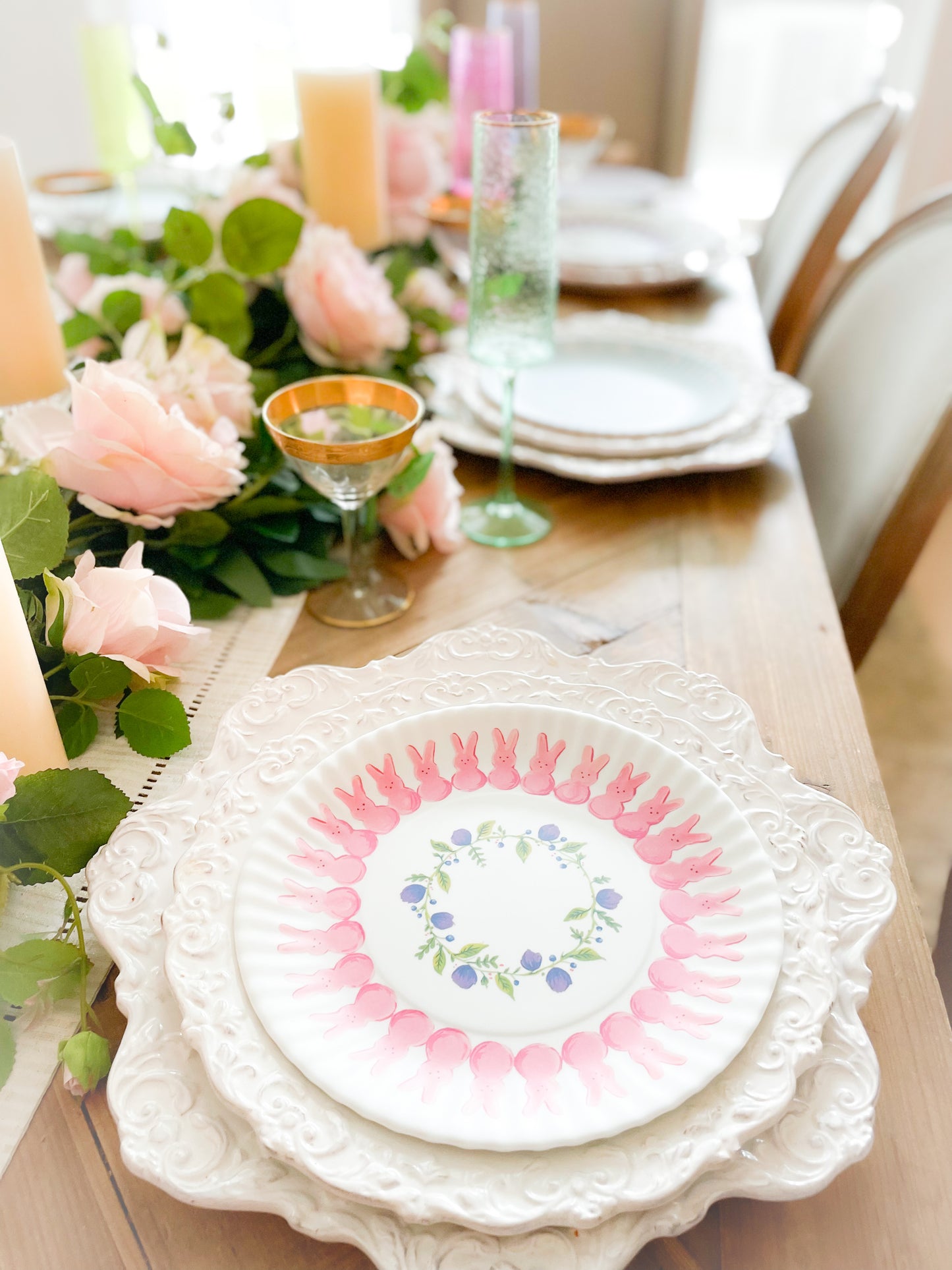 Peeps Floral Melamine Plate Set Of 4