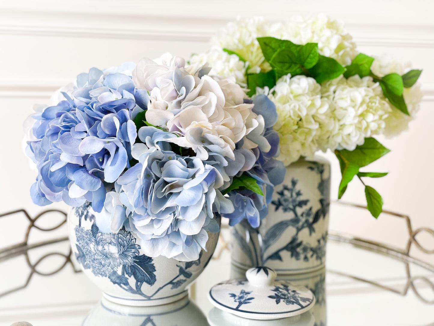 Japanese Blossom Blue And White Vase (Local Pickup Only)
