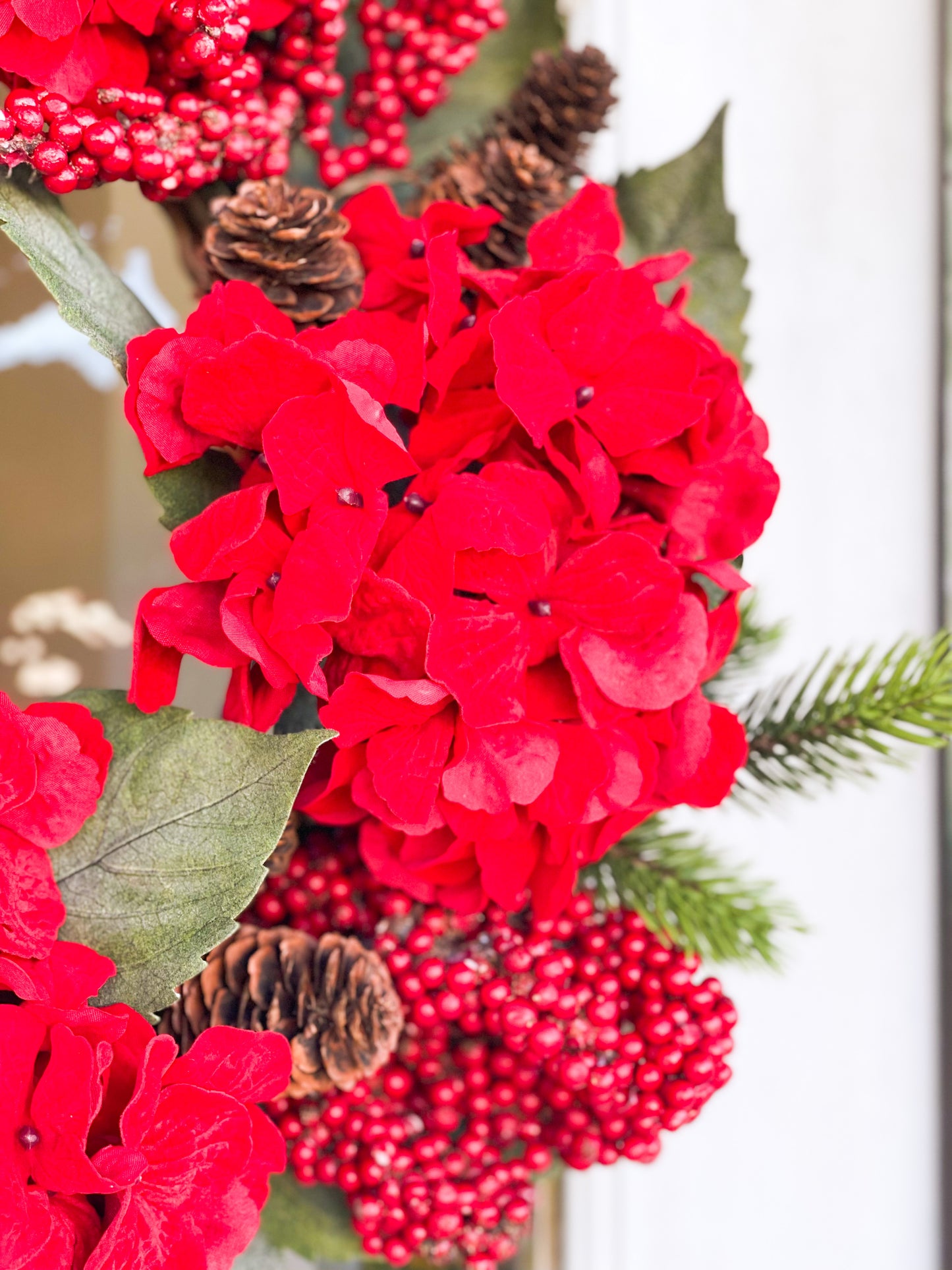 Red Velvet Hydrangea Berry Wreath