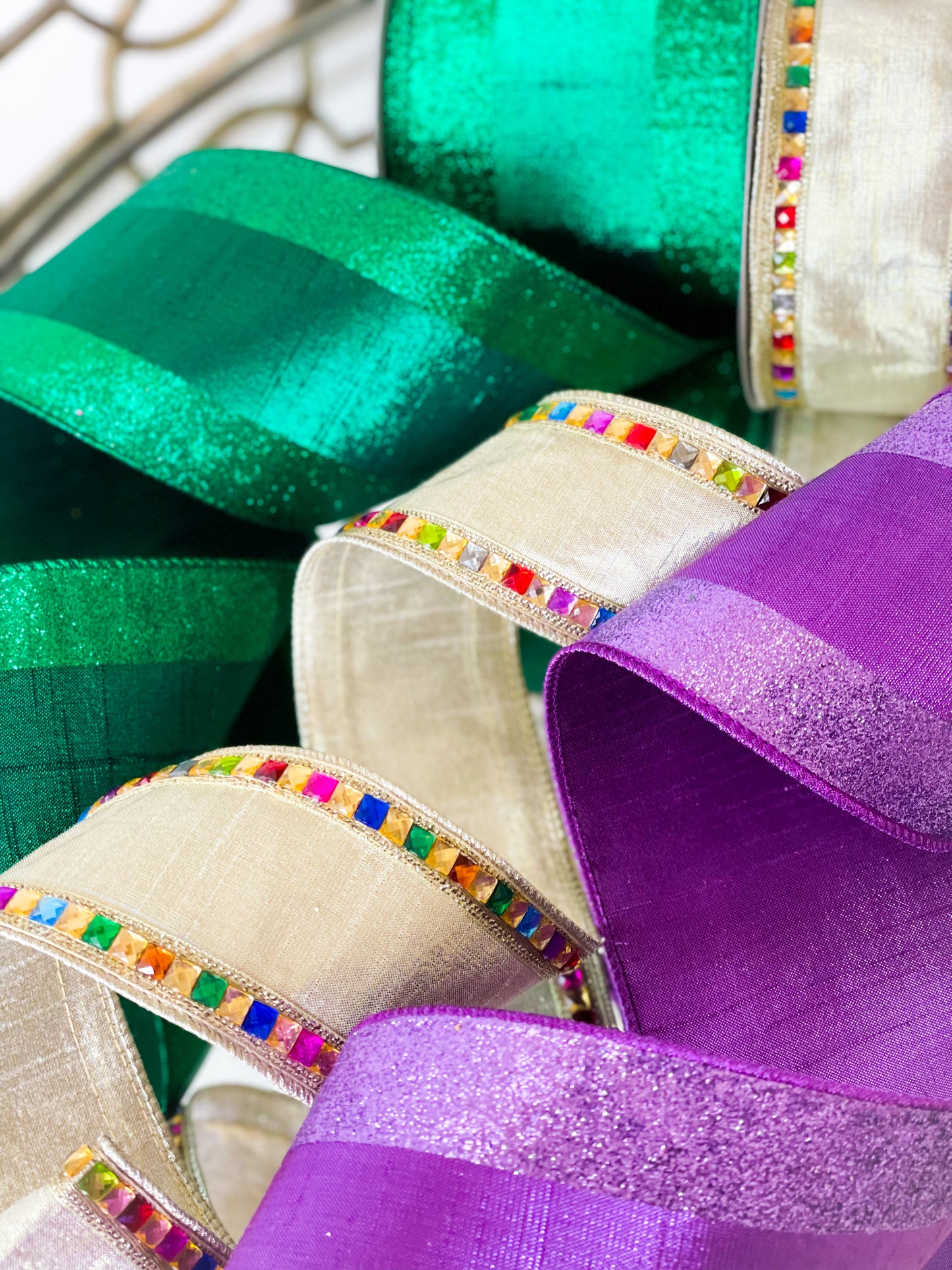 Purple Stripe Edge Ribbon