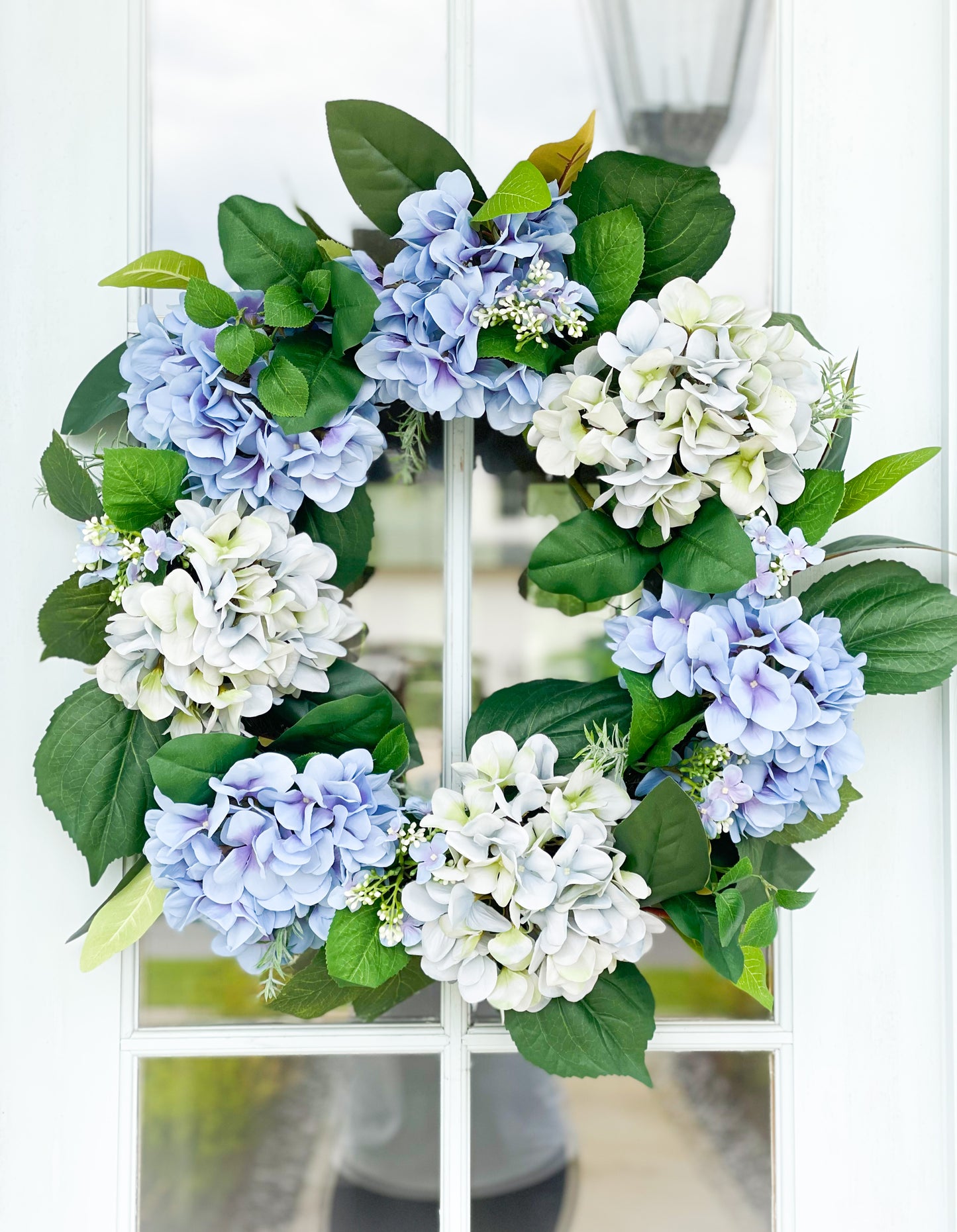 French Blue Hydrangea Wreath