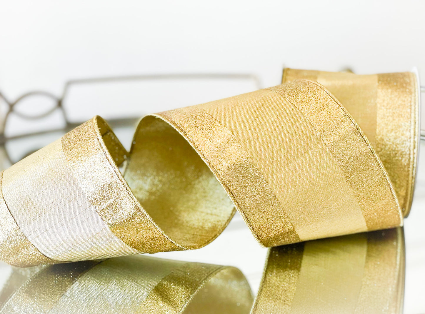 Gold Stripe Edge Ribbon