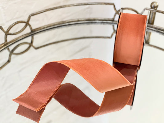 Soft Burnt Sienna Velvet with Taffeta Back