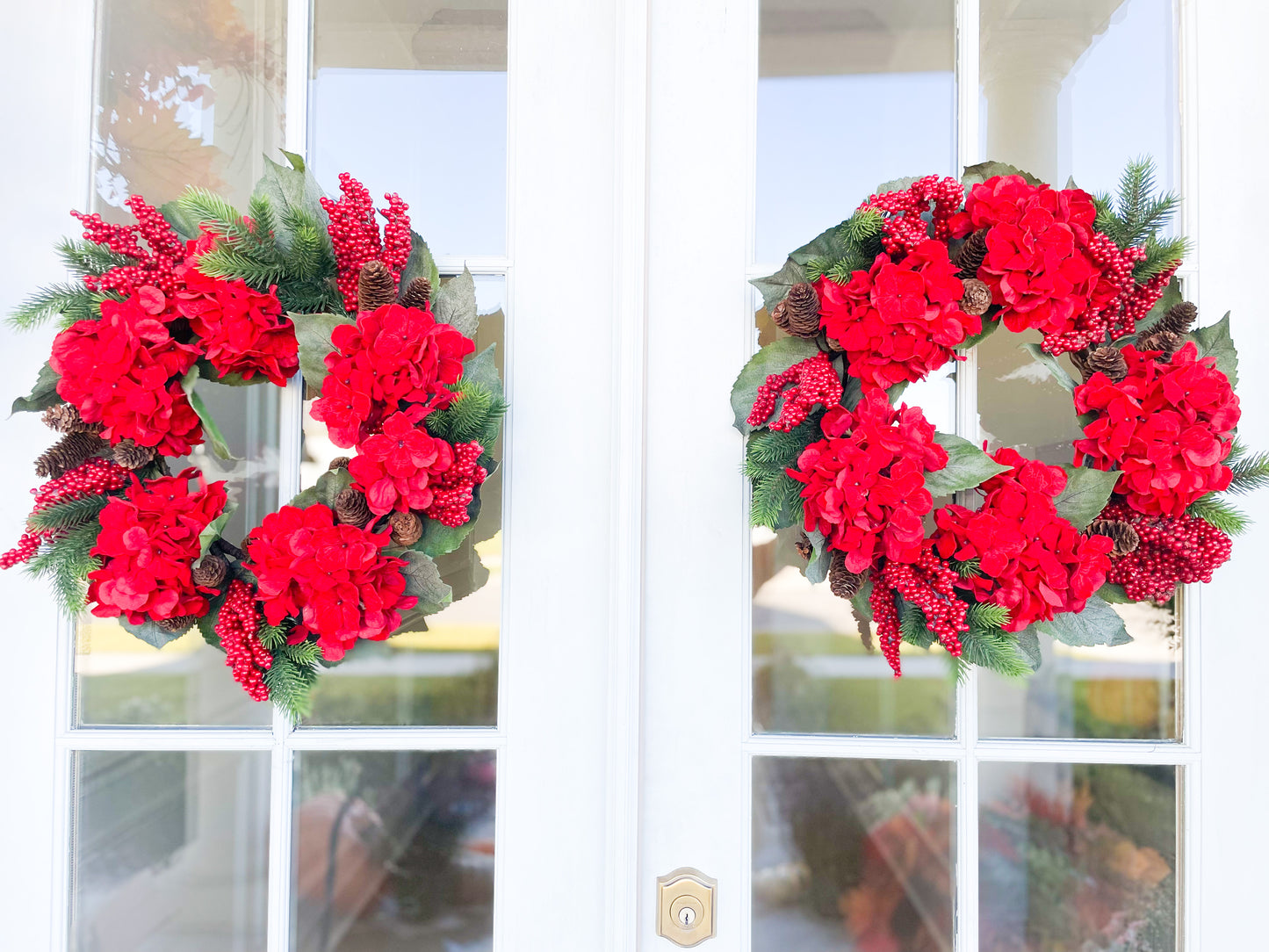 Red Velvet Hydrangea Berry Wreath