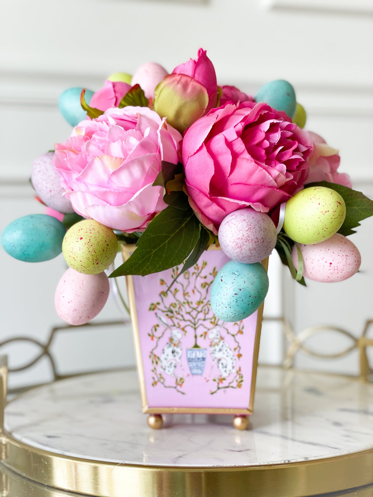 Pink Paige Gemmel Bunnies Cachepot