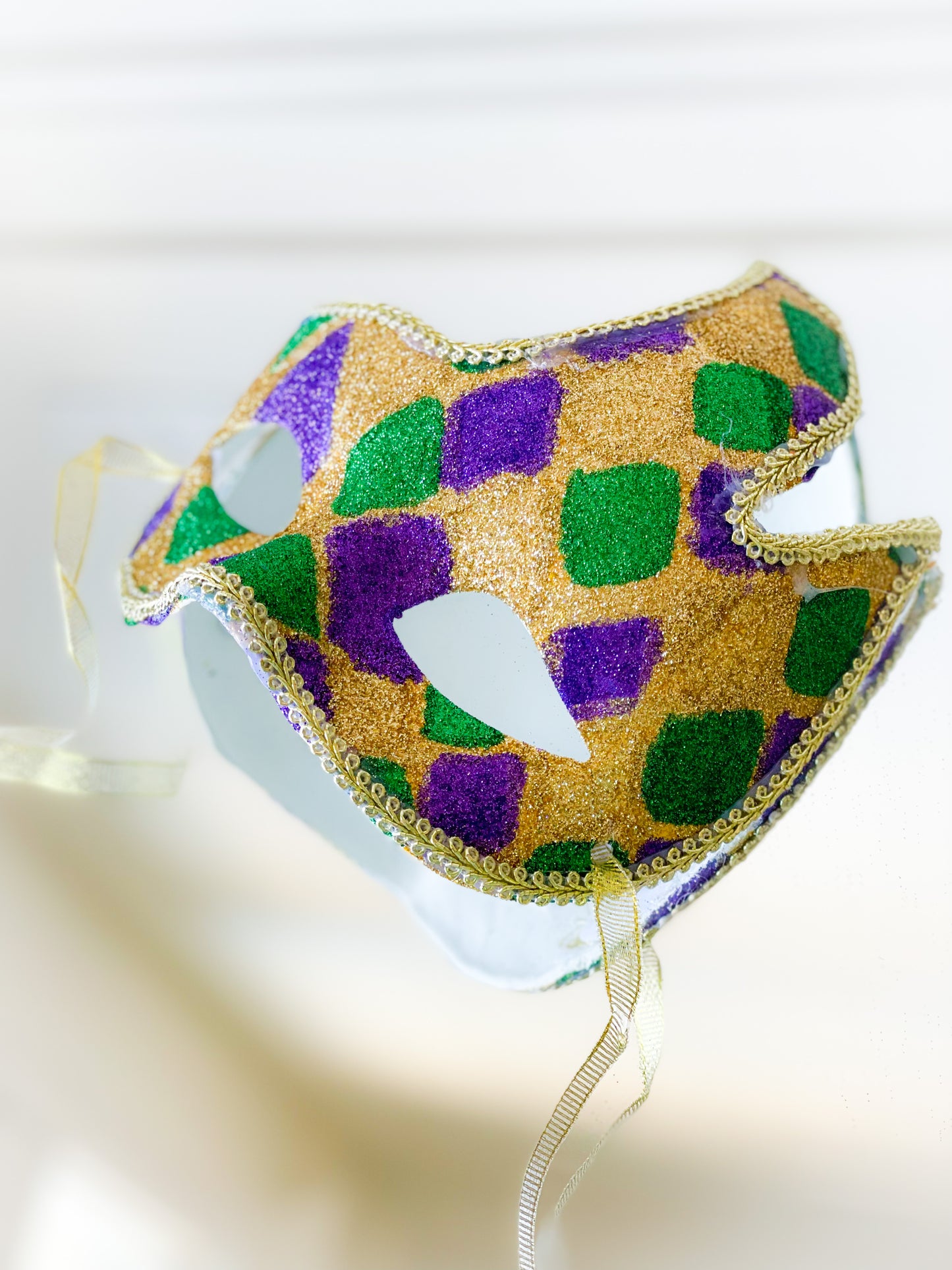 Glitter Mardi Gras Masquerade Mask